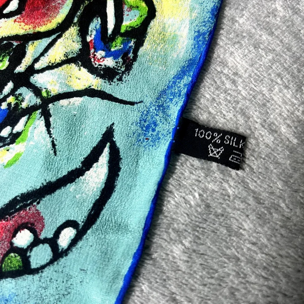 Kandinsky Art to Wear 100% Silk Scarf Multicolored Abstract Rectangle 60x36